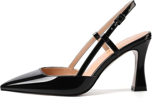 MERRORI Womens Evening Dress Buckle Slingback Pointed Toe Matte Stiletto High Heel Pumps Shoes 3.3 Inch in Saudi Arabia