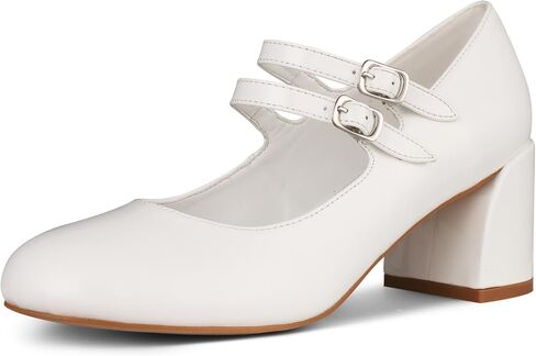 أحذية Attiposh Mary Jane للنساء، كعب ماري جين للنساء، حزام بإبزيم مغلق ومغلق ومقدمة مستديرة وكعب مكتنز، أزياء ربيعية للمكتب كاجوال مريحة للسيدات in Kuwait