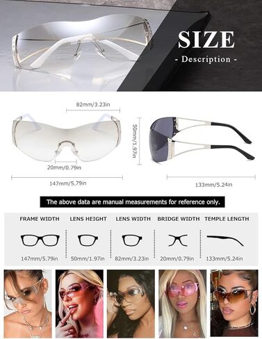 نظارات شمسية من Kimorn ملفوفة حول Y2K للنساء والرجال درع مسطح علوي ظلال تكنولوجيا مستقبلية نظارات شمسية بدون إطار K1344 in Kuwait