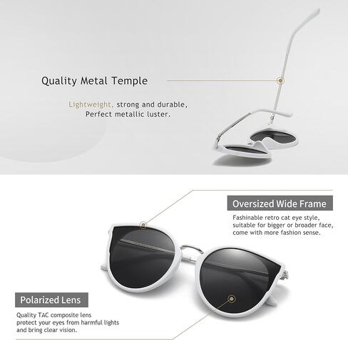 SUNGAIT Oversized Vintage Polarized Cat Eye Sunglasses for Women UV400 in Saudi Arabia