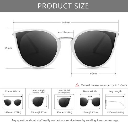 SUNGAIT Oversized Vintage Polarized Cat Eye Sunglasses for Women UV400 in Saudi Arabia