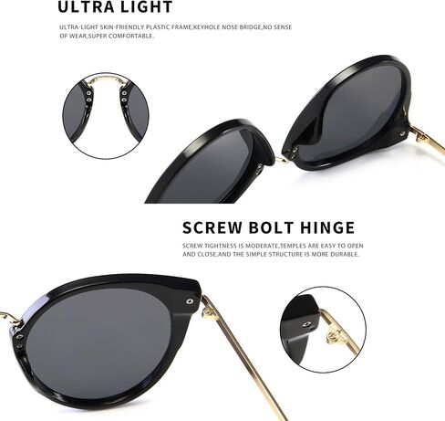 SUNGAIT Oversized Vintage Polarized Cat Eye Sunglasses for Women UV400 in Saudi Arabia