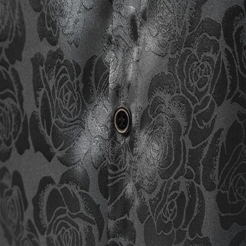 قميص رجالي فاخر من الحرير اللامع من الساتان باللون الوردي من الجاكار بأكمام طويلة وأزرار للأسفل قمصان لحفلات الزفاف والحفلات الراقصة in Kuwait