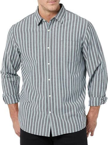 Amazon Essentials Men's Long-Sleeve Regular-fit Stretch Poplin Shirt in Saudi Arabia