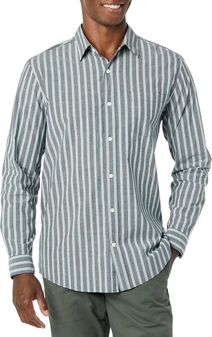 Amazon Essentials Men's Long-Sleeve Regular-fit Stretch Poplin Shirt in Saudi Arabia