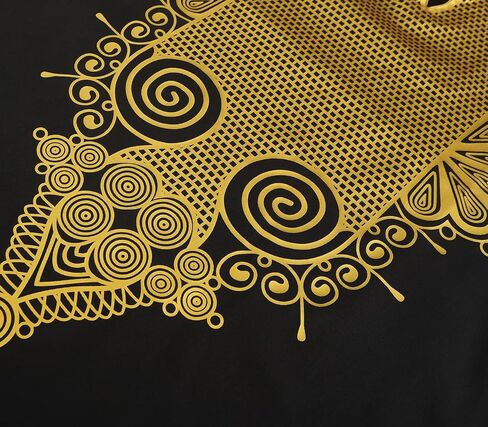 قميص Gionforsy الرجالي ذو الطباعة الأفريقية، قميص Dashiki بياقة أفريقية، ملابس أفريقية للرجال in Kuwait