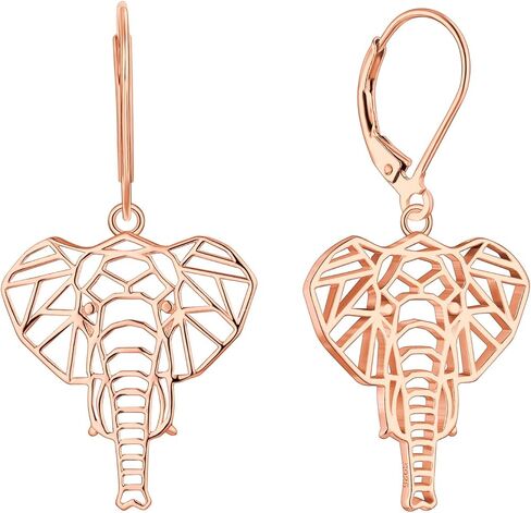 JO WISDOM Elephant Earrings,925 Sterling Silver Animal Leverback Dangle & Drop Earrings,Jewelry for Women in Saudi Arabia