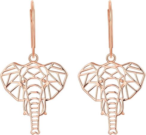 JO WISDOM Elephant Earrings,925 Sterling Silver Animal Leverback Dangle & Drop Earrings,Jewelry for Women in Saudi Arabia