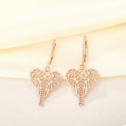 JO WISDOM Elephant Earrings,925 Sterling Silver Animal Leverback Dangle & Drop Earrings,Jewelry for Women in Saudi Arabia