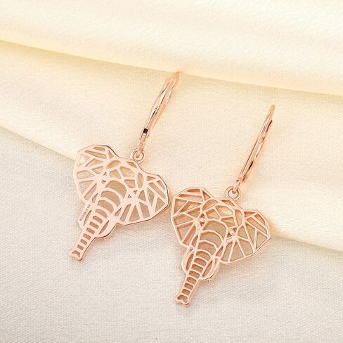 JO WISDOM Elephant Earrings,925 Sterling Silver Animal Leverback Dangle & Drop Earrings,Jewelry for Women in Saudi Arabia