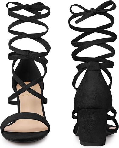 صندل بيرفي بكعب متوسط ​​مكتنز بأربطة للنساء in Kuwait