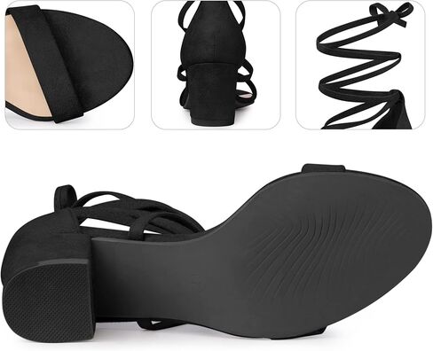 صندل بيرفي بكعب متوسط ​​مكتنز بأربطة للنساء in Kuwait