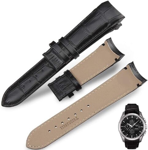 g24 Compatible 23mm Black Leather Watch Band Strap Wristband T035617A T035439A Without Clasp Watches in Saudi Arabia