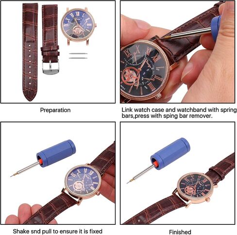 Flexzion Watch Band Spring Bars Set 360 Pcs - Wrist Watches Strap Link Pins Repair Tool 8-25mm Stainless Steel Kit Pack for Watch Link Removal, Screwdriver, Professional Watchmaker with Storage Box in Saudi Arabia