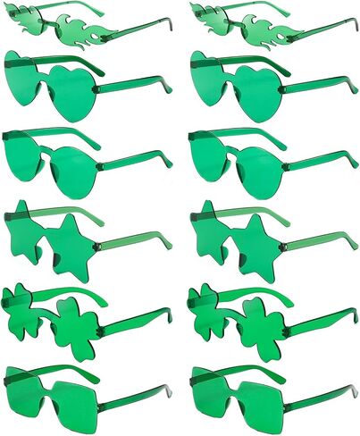 Pibupibu 12 Pack Fun Mixed Styled Rimless Party Glasses Bulk, Colorful Funny Sunglasses Set for Bachelor Party Favors in Saudi Arabia