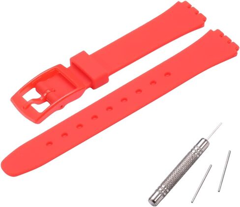 silicone women's watch band Replacement for Swatch case diameter 25mm strap width 12mm Swiss quartz watch strap in Saudi Arabia