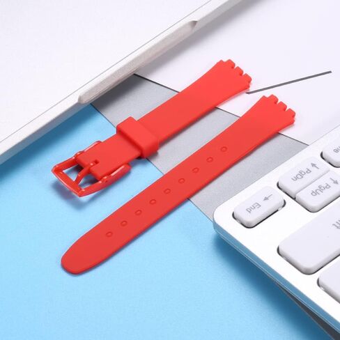 silicone women's watch band Replacement for Swatch case diameter 25mm strap width 12mm Swiss quartz watch strap in Saudi Arabia