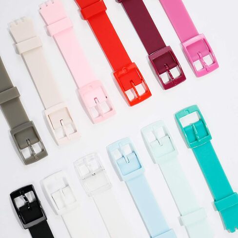 silicone women's watch band Replacement for Swatch case diameter 25mm strap width 12mm Swiss quartz watch strap in Saudi Arabia