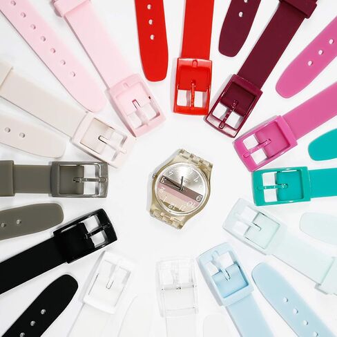 silicone women's watch band Replacement for Swatch case diameter 25mm strap width 12mm Swiss quartz watch strap in Saudi Arabia