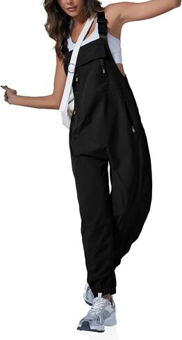 Cicy Bell Women's Casual Cargo Overalls Loose Adjustable Straps Zipper Bib Jogger Jumpsuits With Pockets in Saudi Arabia