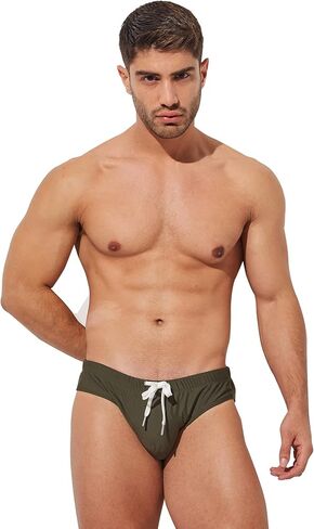 F plus R Men's Low Rise Swimwear Briefs Bikini Swimsuit Adjustable Drawstring Removable Pad in Kuwait