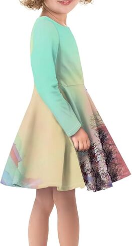 Guosanchn Dresses for Girls Long Sleeve Casual Dress 3-14T A Line Swing Dresses in Saudi Arabia