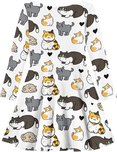 Guosanchn Dresses for Girls Long Sleeve Casual Dress 3-14T A Line Swing Dresses in Saudi Arabia