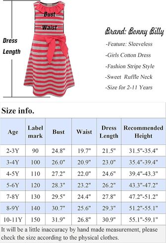 فساتين كاجوال بدون أكمام مطبوعة للفتيات من بوني بيلي للأطفال in Kuwait