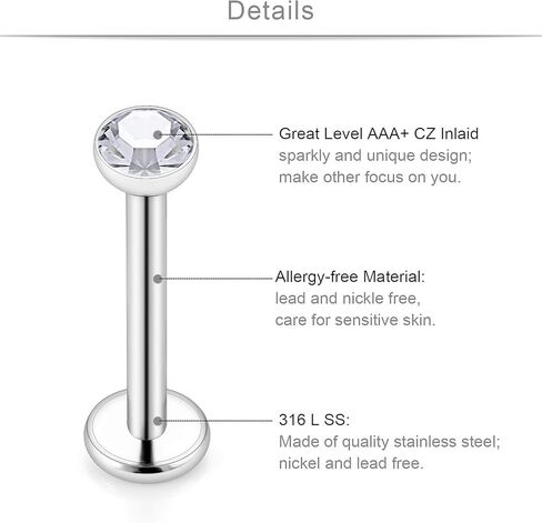 SCERRING الزنمة القرط الشفاه Labret ترصيع حدوة الحصان الأنف هوب الدائري Daith القرط التجنيب الفولاذ المقاوم للصدأ الحلزون الغضروف أقراط مونرو ميدوسا ثقب المجوهرات 35 قطعة in Kuwait