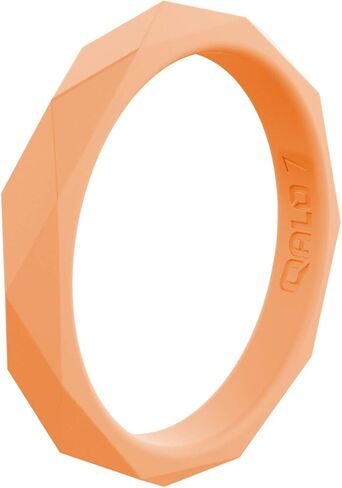 خاتم QALO نسائي من السيليكون المطاطي، قابل للتكديس، خاتم زفاف مطاطي للنساء، قابل للتنفس، شريط سيليكون متين للخطوبة، مقاسات متعددة in Kuwait