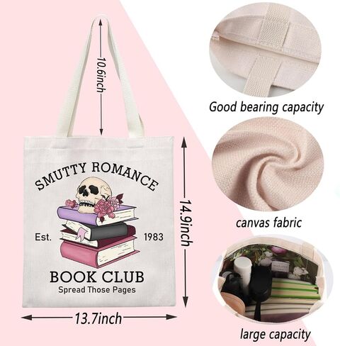 ENSIANTH Smutty Romance Tote Bag Literature Bookish Gift Spicy Reader Lover Gift Smut Book Reader Handle Bag in Saudi Arabia