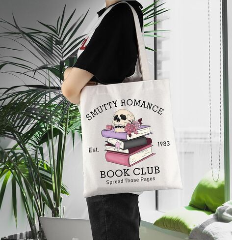 ENSIANTH Smutty Romance Tote Bag Literature Bookish Gift Spicy Reader Lover Gift Smut Book Reader Handle Bag in Saudi Arabia