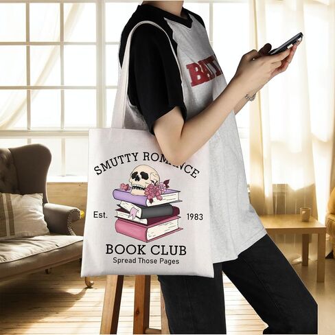ENSIANTH Smutty Romance Tote Bag Literature Bookish Gift Spicy Reader Lover Gift Smut Book Reader Handle Bag in Saudi Arabia