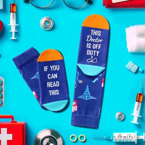 Zmart Unisex Doctor Socks Medical Socks Pharmacist Socks Physical Socks Dr Socks, Dr Gifts Future Doctor Gifts Doctor Day Gifts in Saudi Arabia