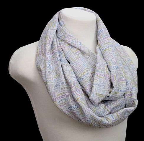 Accounting and finance infinity scarf, for Accountants,Finance professionals, CPAs, Birthday Gift for her for, gift idea for her - White in Kuwait