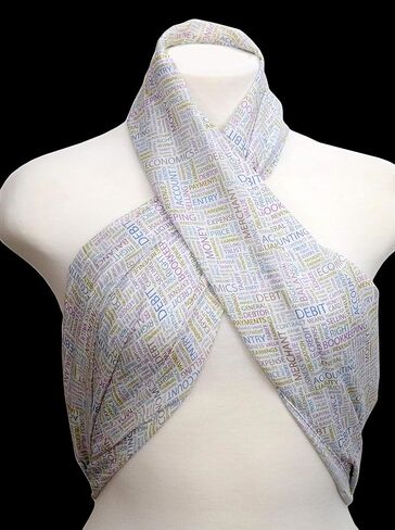 Accounting and finance infinity scarf, for Accountants,Finance professionals, CPAs, Birthday Gift for her for, gift idea for her - White in Kuwait