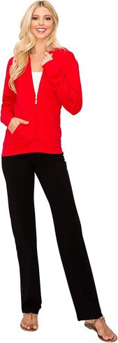 EttelLut Lightweight Comfy Cotton Casual Active Full Zip-up/Pullover Plain Hoodie Jacket in Kuwait