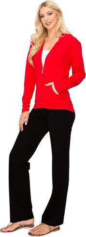 EttelLut Lightweight Comfy Cotton Casual Active Full Zip-up/Pullover Plain Hoodie Jacket in Kuwait