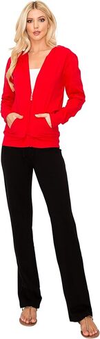 EttelLut Lightweight Comfy Cotton Casual Active Full Zip-up/Pullover Plain Hoodie Jacket in Kuwait