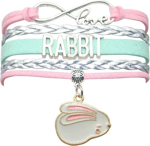 HCChanshi Rabbit Bunny Bracelet Jewelry - Infinity Love Bunny Rabbit Jewelry Bracelet Gift For Women, Girls, Men, Boys, Rabbit Lover, Rabbit Themed Gifts in Kuwait
