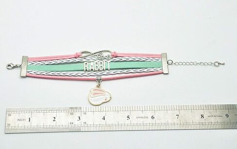 HCChanshi Rabbit Bunny Bracelet Jewelry - Infinity Love Bunny Rabbit Jewelry Bracelet Gift For Women, Girls, Men, Boys, Rabbit Lover, Rabbit Themed Gifts in Kuwait