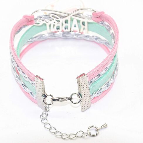 HCChanshi Rabbit Bunny Bracelet Jewelry - Infinity Love Bunny Rabbit Jewelry Bracelet Gift For Women, Girls, Men, Boys, Rabbit Lover, Rabbit Themed Gifts in Kuwait