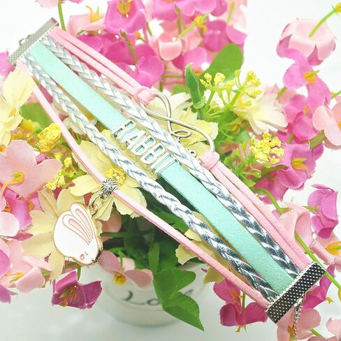 HCChanshi Rabbit Bunny Bracelet Jewelry - Infinity Love Bunny Rabbit Jewelry Bracelet Gift For Women, Girls, Men, Boys, Rabbit Lover, Rabbit Themed Gifts in Kuwait