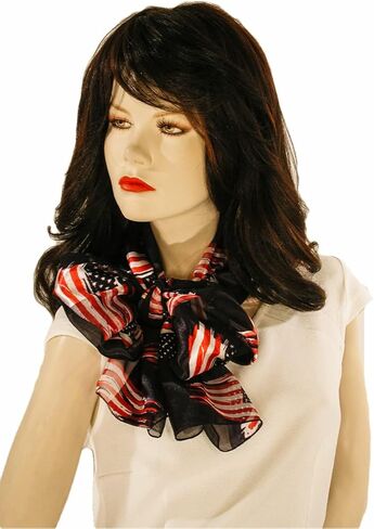 Evening Elegance American Flag Independence Day 4th of July Long Lightweight Patriotic Scarf in Kuwait