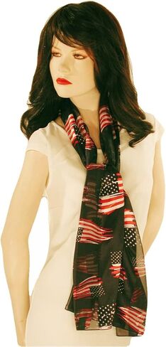 Evening Elegance American Flag Independence Day 4th of July Long Lightweight Patriotic Scarf in Kuwait