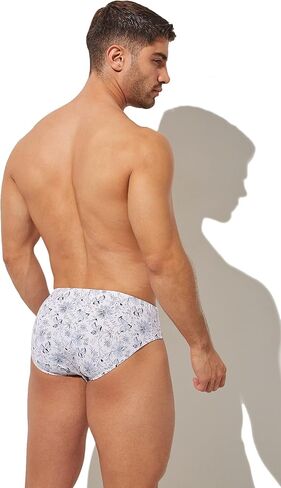 PINKY SENSON Mens Removable Pad Quick Dry Print Swim Briefs Adjustable Drawstring Surfing Short in Saudi Arabia