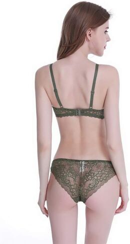 Swbreety Women's Lace Bra and Panty Set Sexy Plus Up Bra Underwire Lightly Lined Lingerie Set in Kuwait