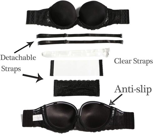 Plusexy Strapless Convertible Clear Straps Bra Underwire Invisible Backless Multiway Wedding Bras for Women in Saudi Arabia