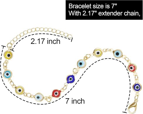أساور عين الشر من Ahouws للنساء والفتيات، أساور مكسيكية Mal Pulseras De Ojo Turco Mujer Blue Devil العين الثالثة مطرزة بسوار ذهبي Pulseras Para El Mal De Ojo حماية جمالية لطيفة من الشر in Kuwait