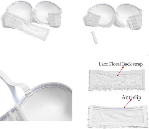 Plusexy Strapless Convertible Clear Straps Bra Underwire Invisible Backless Multiway Wedding Bras for Women in Saudi Arabia